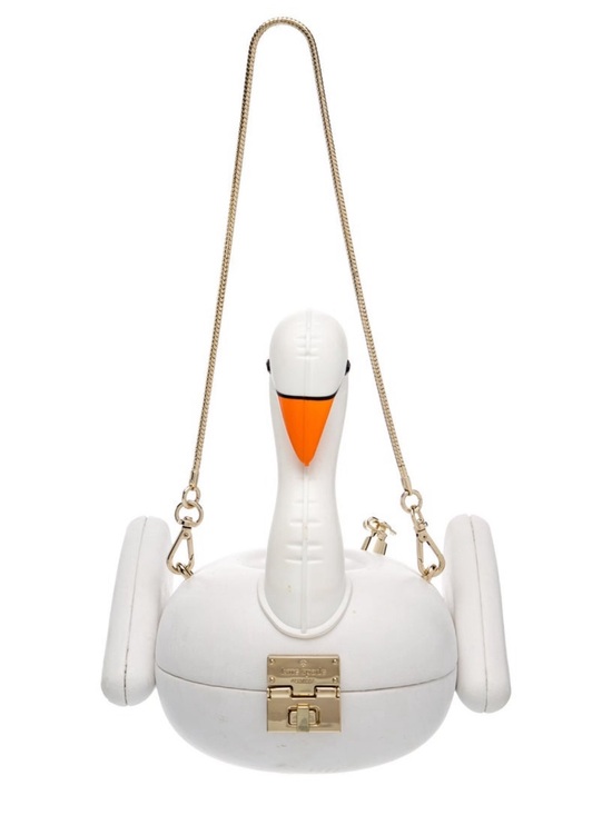 kate spade Handbags - Kate Spade New York “Checking In” 3D Swan Pool Float Bag Novelty 2018 Fun VGC